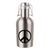 Peace, Μεταλλικό παγούρι Inox (Stainless steel) με καπάκι ασφαλείας 1L