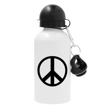 Peace, Metal water bottle, White, aluminum 500ml