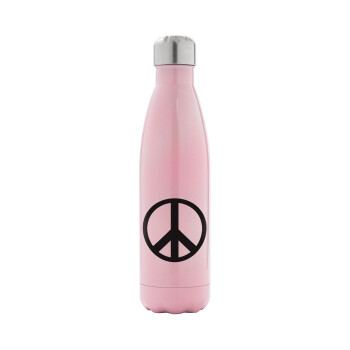 Peace, Metal mug thermos Pink Iridiscent (Stainless steel), double wall, 500ml