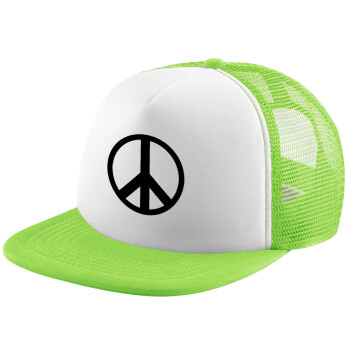 Peace, Καπέλο Soft Trucker με Δίχτυ Πράσινο/Λευκό