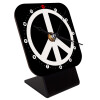 Peace, Επιτραπέζιο ρολόι ξύλινο με δείκτες (10cm)