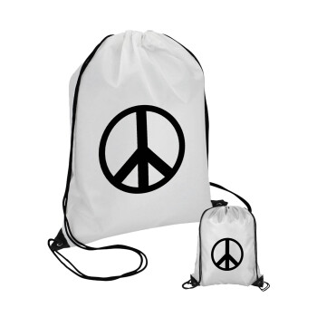 Peace, Τσάντα πουγκί με μαύρα κορδόνια (1 τεμάχιο)