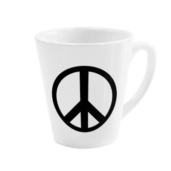 Peace, Κούπα κωνική Latte Λευκή, κεραμική, 300ml