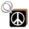 Peace, Μπρελόκ Ξύλινο τετράγωνο MDF 5cm (3mm πάχος)