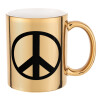 Peace, Κούπα χρυσή καθρέπτης, 330ml