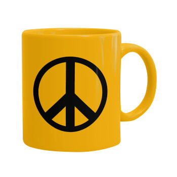 Peace, Κούπα, κεραμική κίτρινη, 330ml (1 τεμάχιο)