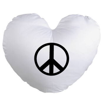Peace, Μαξιλάρι καναπέ καρδιά 40x40cm περιέχεται το  γέμισμα