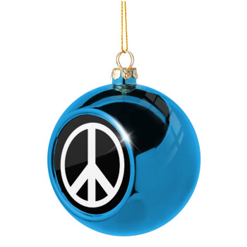 Peace, Χριστουγεννιάτικη μπάλα δένδρου Μπλε 8cm