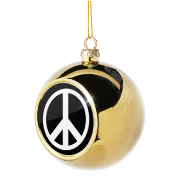 Peace, Χριστουγεννιάτικη μπάλα δένδρου Χρυσή 8cm