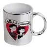 Mug ceramic, silver mirror, 330ml