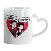 Mug heart handle, ceramic, 330ml