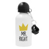 Mr right, Metal water bottle, White, aluminum 500ml