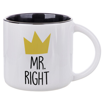 Mr right, Κούπα κεραμική 400ml Λευκή/Μαύρη