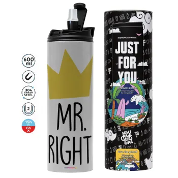 Mr right, Tumbler stainless steel GREY 600ml