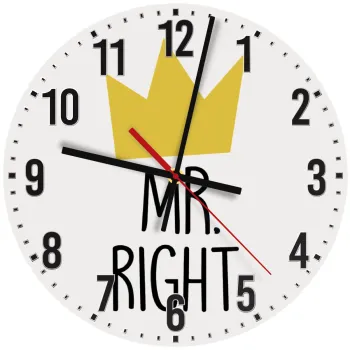 Mr right, Ρολόι τοίχου ξύλινο (30cm)