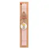 Easter Set, wooden keychain & scented flat Easter candle (30cm) (PINK)