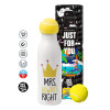 Tennis ball Metal mug thermos White, double wall, 550ml