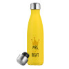 Yellow Stainless Steel Metallic Thermos, double-walled, 500ml