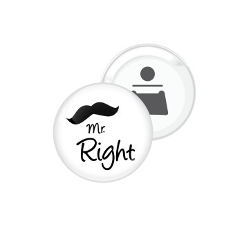 Mr right Mustache, Μαγνητάκι και ανοιχτήρι μπύρας στρογγυλό διάστασης 5,9cm