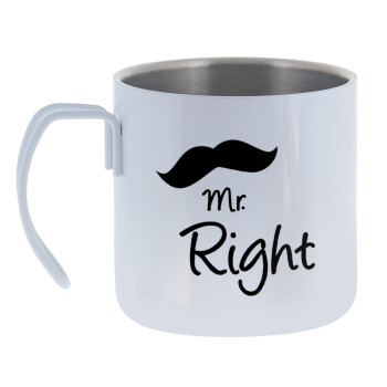 Mr right Mustache, Mug Stainless steel double wall 400ml