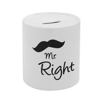Mr right Mustache, Κουμπαράς πορσελάνης με τάπα