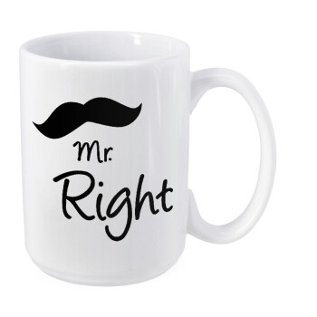 Mr right Mustache, Κούπα Mega, κεραμική, 450ml