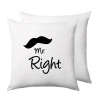 Mr right Mustache, Sofa cushion 40x40cm includes filling