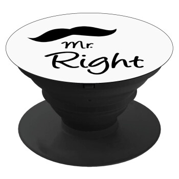 Mr right Mustache, Phone Holders Stand  Black Hand-held Mobile Phone Holder