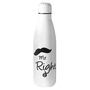 Mr right Mustache, Μεταλλικό παγούρι Stainless steel, 700ml