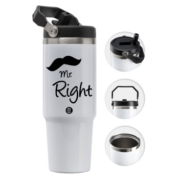 Mr right Mustache, Θερμός Ανοξείδωτο 30oz με χερούλι