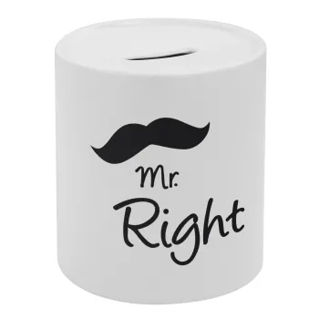 Mr right Mustache, Κουμπαράς πορσελάνης με τάπα