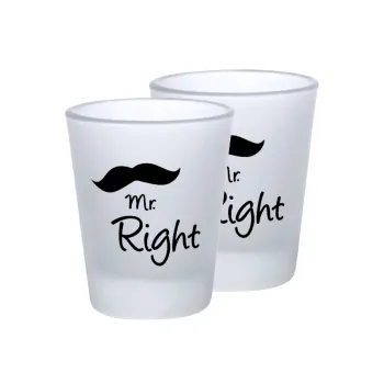 Mr right Mustache, Σφηνοπότηρα γυάλινα 45ml του πάγου (2 τεμάχια)