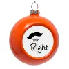 Orange Christmas tree ornament bauble 8cm