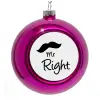 Purple Christmas tree ornament bauble 8cm