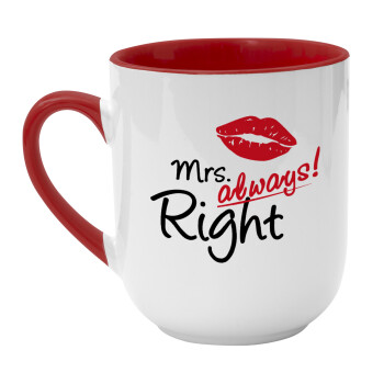 Mrs always right kiss, Κούπα κεραμική tapered 260ml