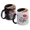 Color changing magic Mug, ceramic, 330ml when adding hot liquid inside, the black colour desappears (1 pcs)