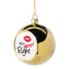 Golden Christmas tree ball ornament 8cm