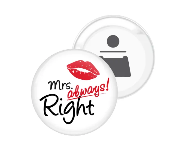 Mrs always right kiss — Μαγνητάκι & Ανοιχτήρι (5.9cm)
