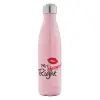 Μεταλλικό παγούρι θερμός Ροζ Ιριδίζον (Stainless steel), διπλού τοιχώματος, 500ml