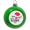 Green Christmas tree ornament bauble 8cm