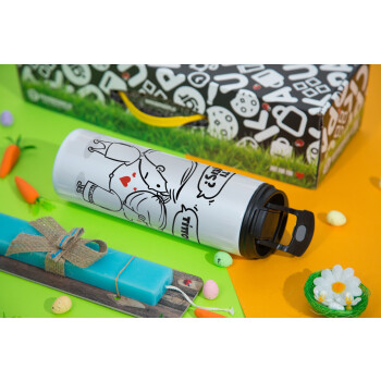 Τι έχεις? Τίποτα!, Πασχαλινή Λαμπάδα με Travel Tumbler θερμό με διπλό καπάκι (600ml, BPA free) & κερί αρωματικό πλακέ (30cm) (ΤΙΡΚΟΥΑΖ)
