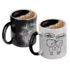 Color changing magic Mug, ceramic, 330ml when adding hot liquid inside, the black colour desappears (1 pcs)