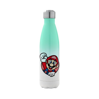 Super mario win, Metal mug thermos Green/White (Stainless steel), double wall, 500ml