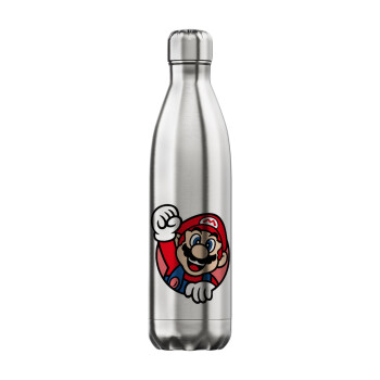Super mario win, Inox (Stainless steel) hot metal mug, double wall, 750ml