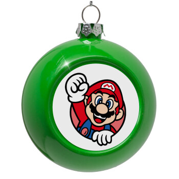 Super mario win, Green Christmas tree ornament bauble 8cm