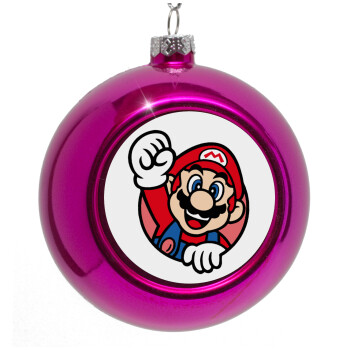 Super mario win, Purple Christmas tree ornament bauble 8cm