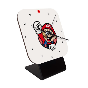 Super mario win, Επιτραπέζιο ρολόι ξύλινο με δείκτες (10cm)