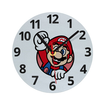Super mario win, Ρολόι τοίχου γυάλινο (20cm)