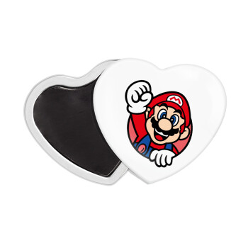 Super mario win, Μαγνητάκι καρδιά (57x52mm)