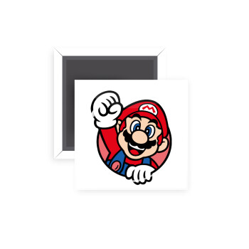 Super mario win, Μαγνητάκι ψυγείου τετράγωνο διάστασης 5x5cm
